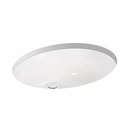 KD BUFE 17 x 14 in. Oval Undermount Bathroom Sink with Front Overflow, White KD2982323